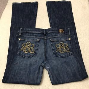 Rock & Republic Kasandra Gold Logo Jeans